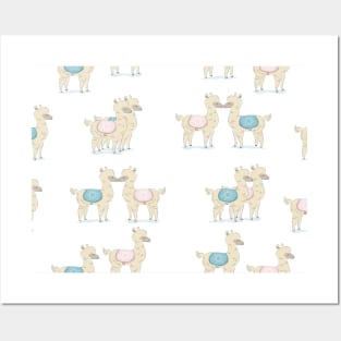Llama Pattern Posters and Art